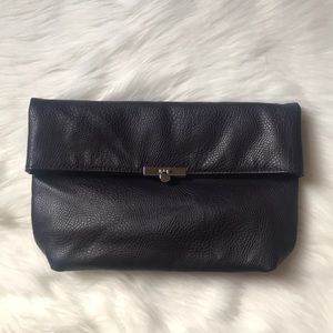 Purple Faux Leather Purple Flap Clutch